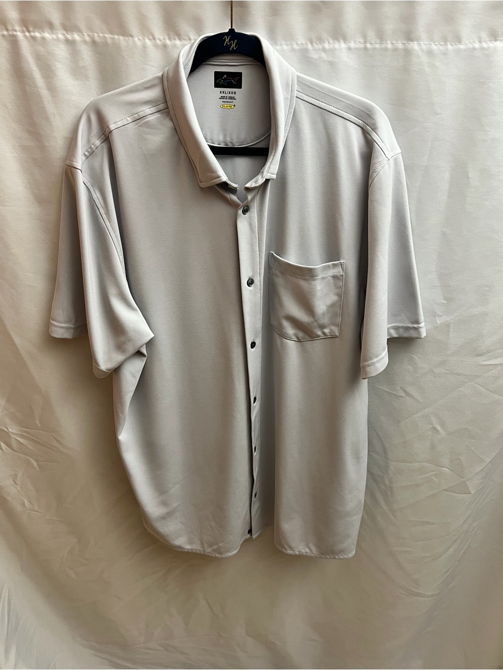 Greg Norman Play Dry Men’s XXL Gray Short Sleeve Golf Button Down Shirt
